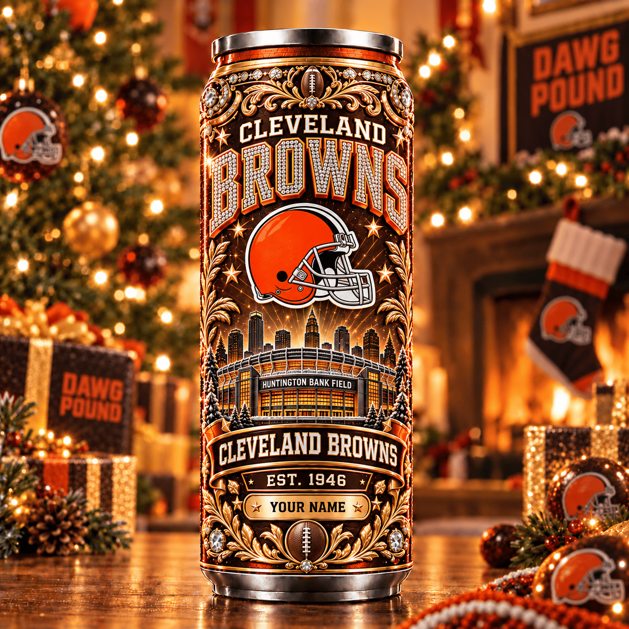 Cleveland Browns NFL Can Tumbler Custom Name For Fan