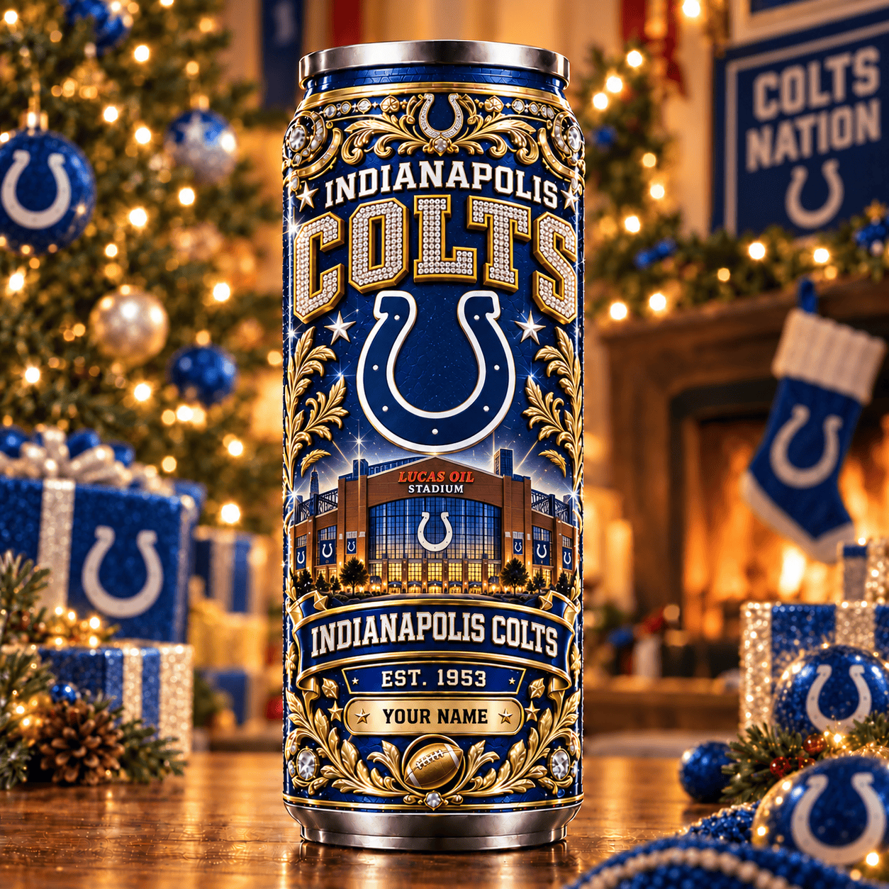 Indianapolis Colts NFL Can Tumbler Custom Name For Fan