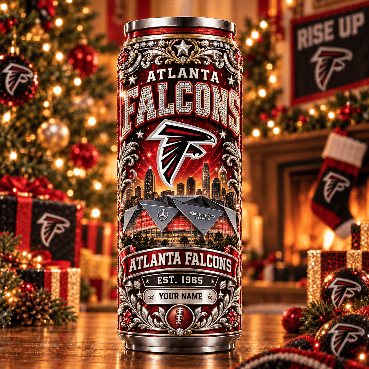 Atlanta Falcons NFL Can Tumbler Custom Name For Fan