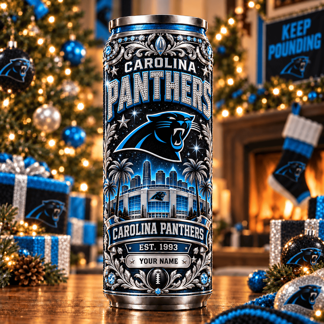 Carolina Panthers NFL Can Tumbler Custom Name For Fan