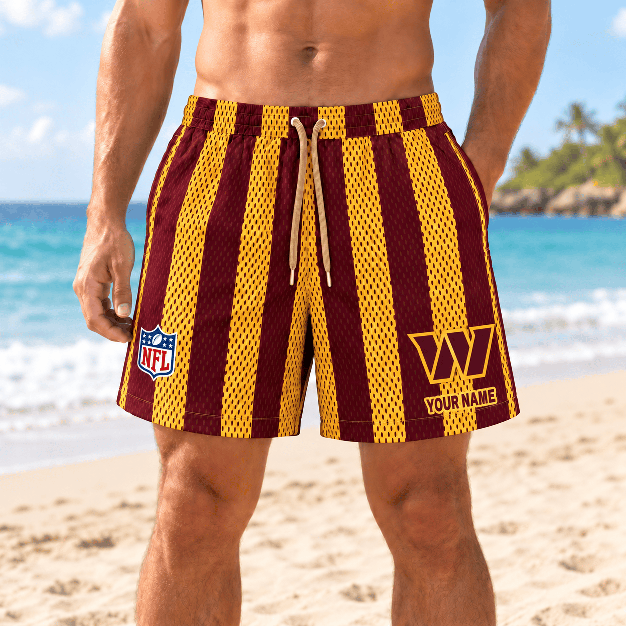 Washington Commanders NFL Short Pants Custom Name For Fan