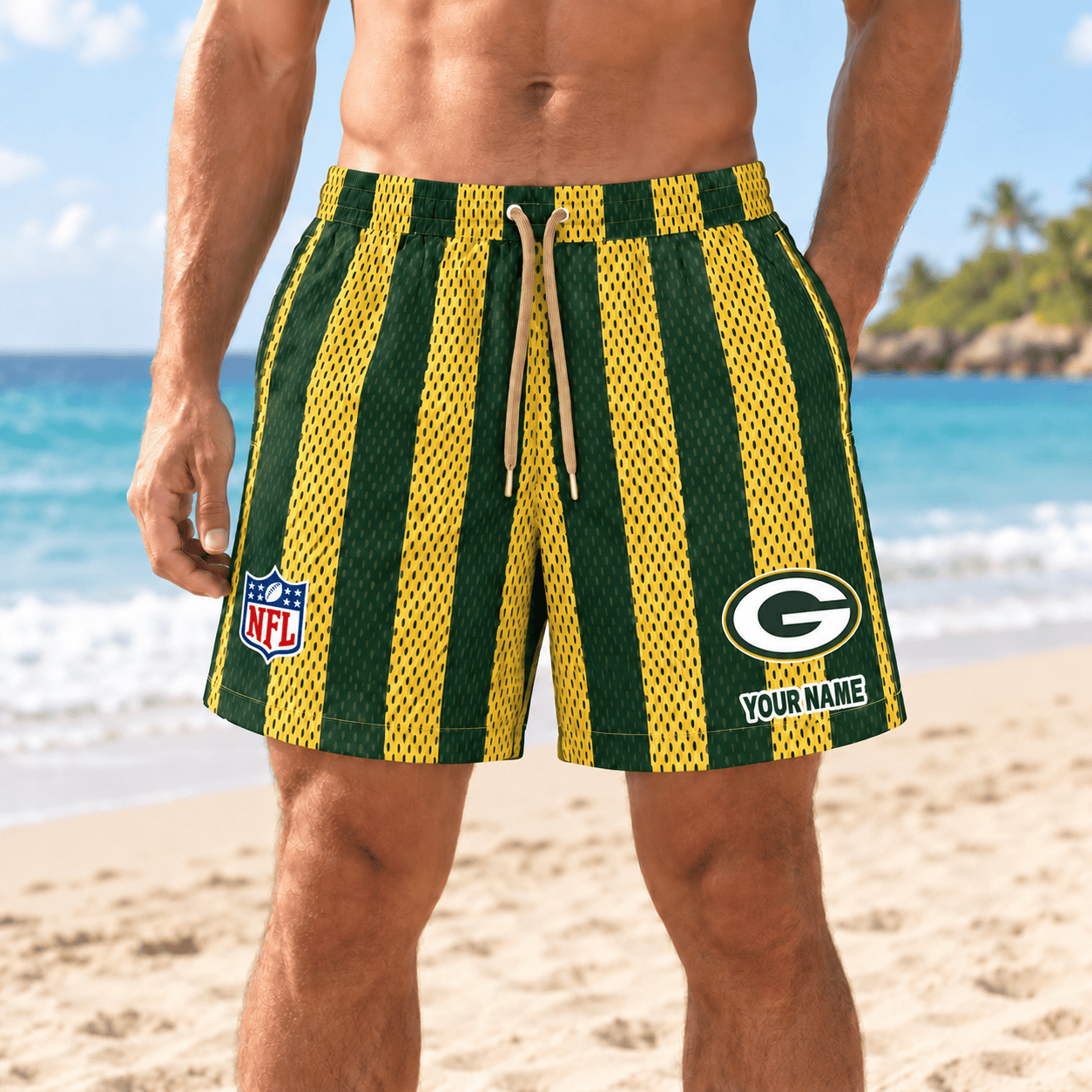 Green Bay Packers NFL Short Pants Custom Name For Fan