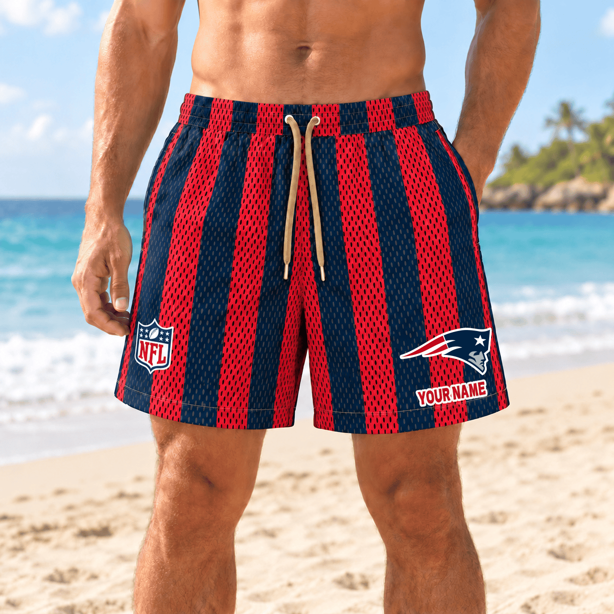 New England Patriots NFL Short Pants Custom Name For Fan