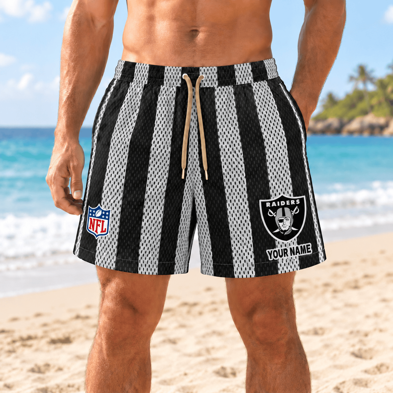Las Vegas Raiders NFL Short Pants Custom Name For Fan