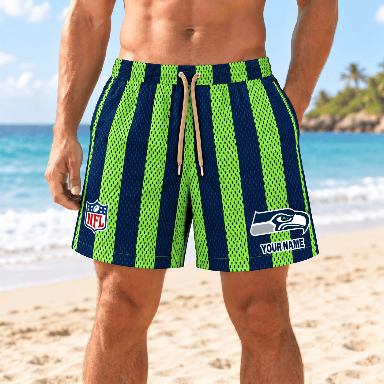 Seattle Seahawks NFL Short Pants Custom Name For Fan