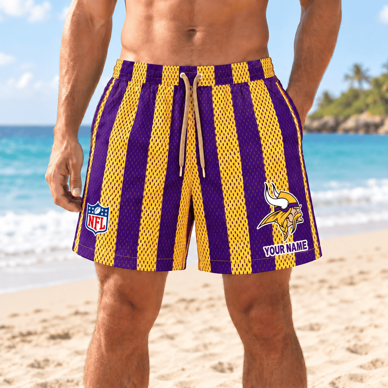 Minnesota Vikings NFL Short Pants Custom Name For Fan
