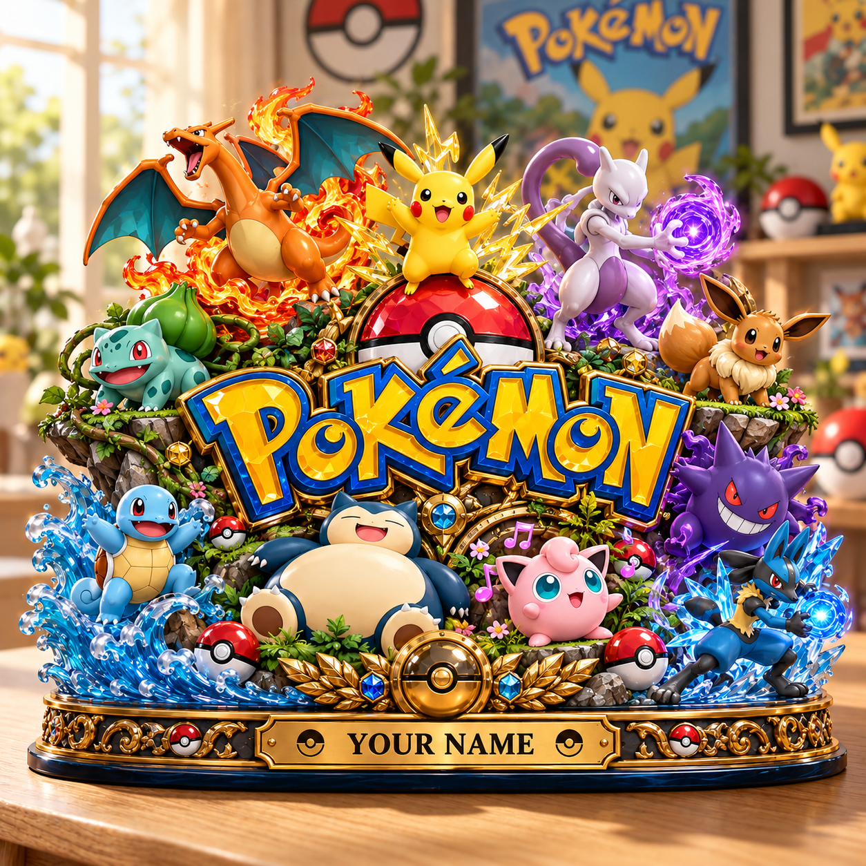 Acrylic Block Pokémon Custom Name For Fan
