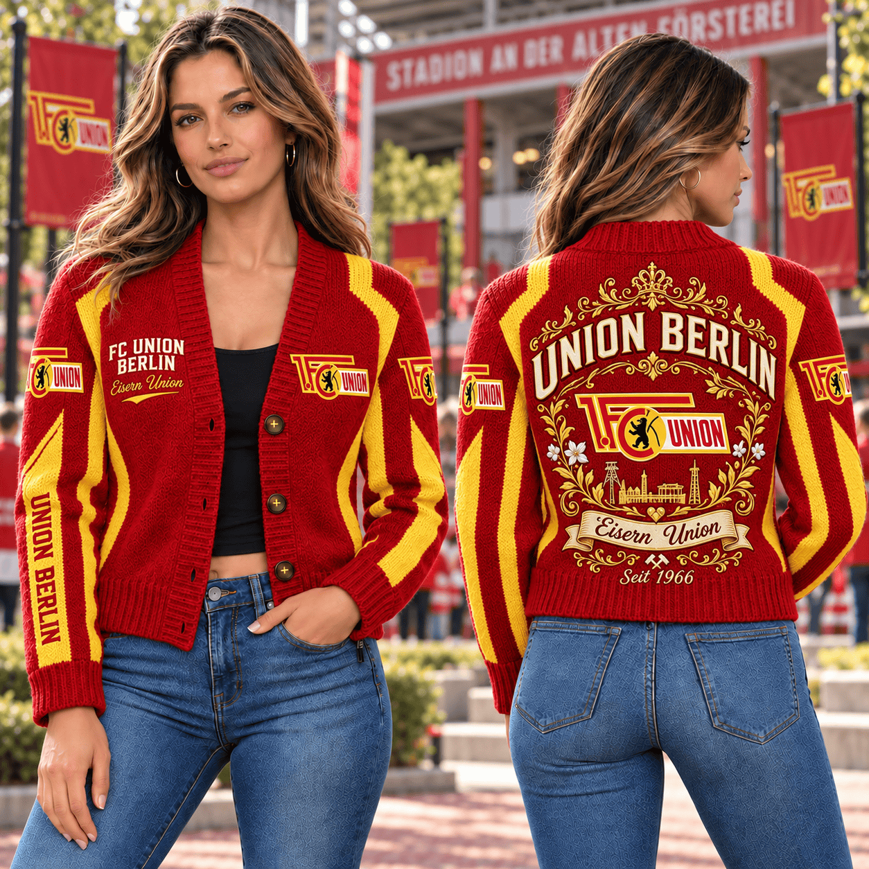 FC Union Berlin Bundesliga Ugly Cardigan Jacket For Fan