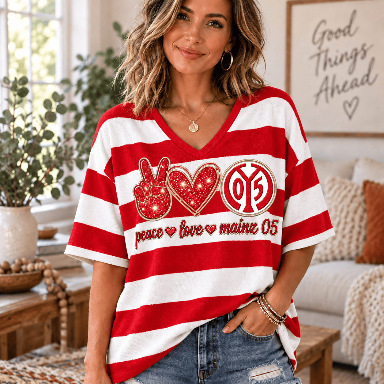 FSV Mainz 05 Bundesliga Woman V-Neck For Fan