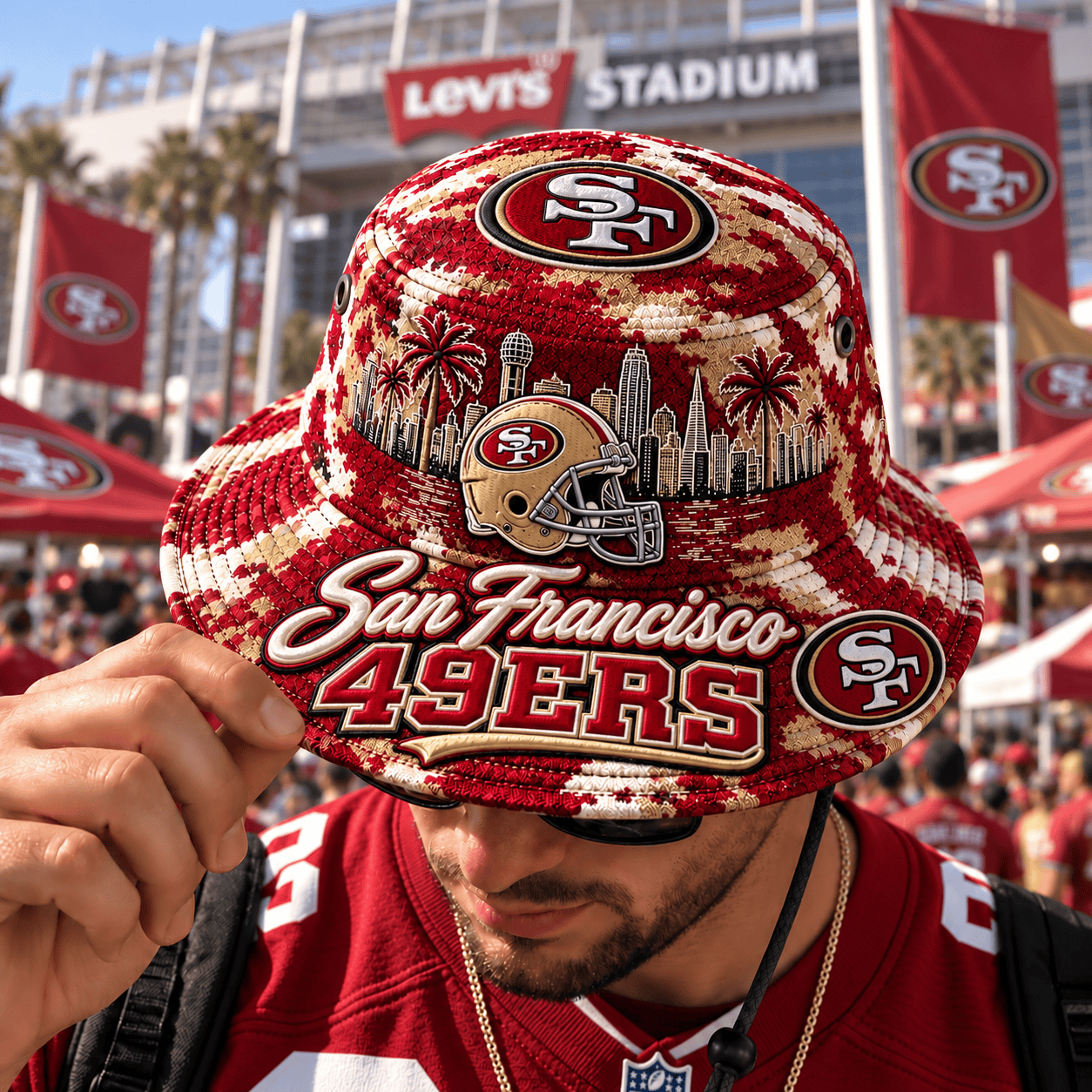 San Francisco 49ers NFL Bucket Hat For Fan