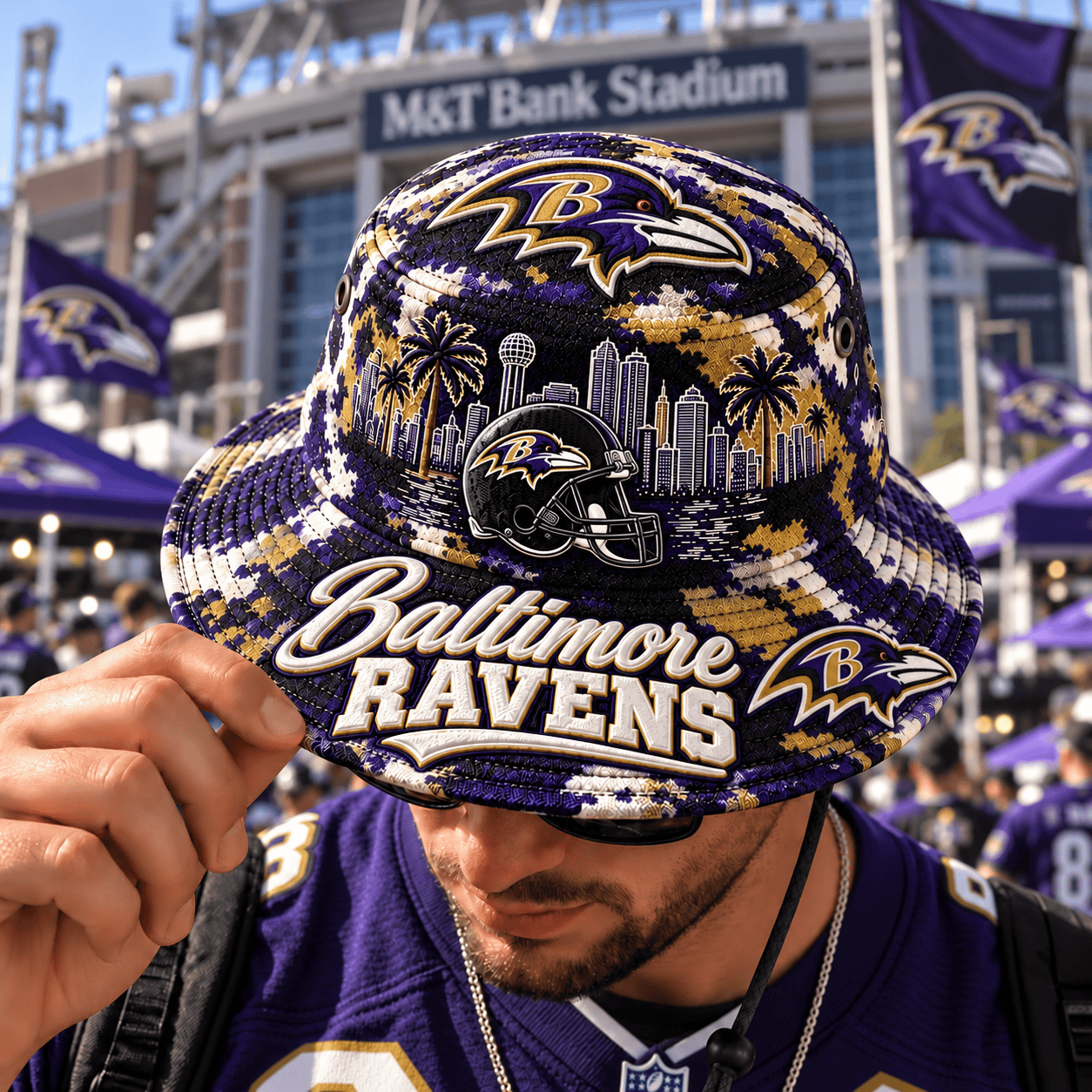 Baltimore Ravens NFL Bucket Hat For Fan