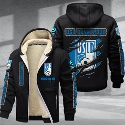 USL Dunkerque DMTZ0773 Hoodie Zip Velvet Coat