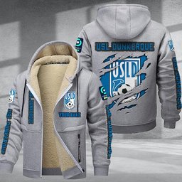 USL Dunkerque DMTZ0773 Hoodie Zip Velvet Coat