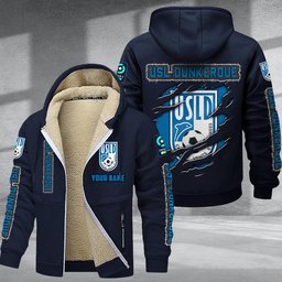 USL Dunkerque DMTZ0773 Hoodie Zip Velvet Coat