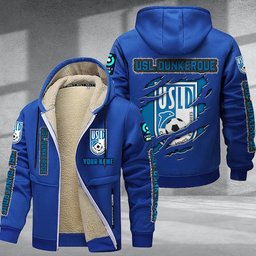 USL Dunkerque DMTZ0773 Hoodie Zip Velvet Coat
