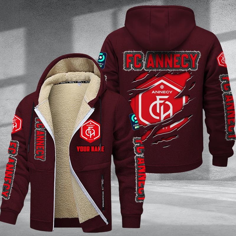 FC Annecy DMTZ0763 Hoodie Zip Velvet Coat
