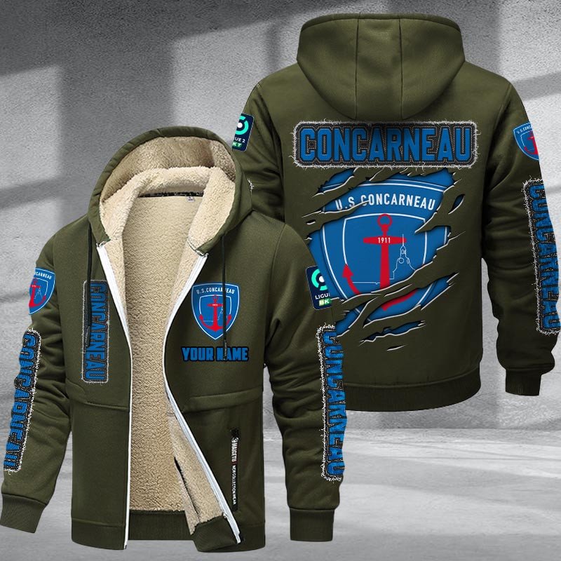 Concarneau DMTZ0762 Hoodie Zip Velvet Coat