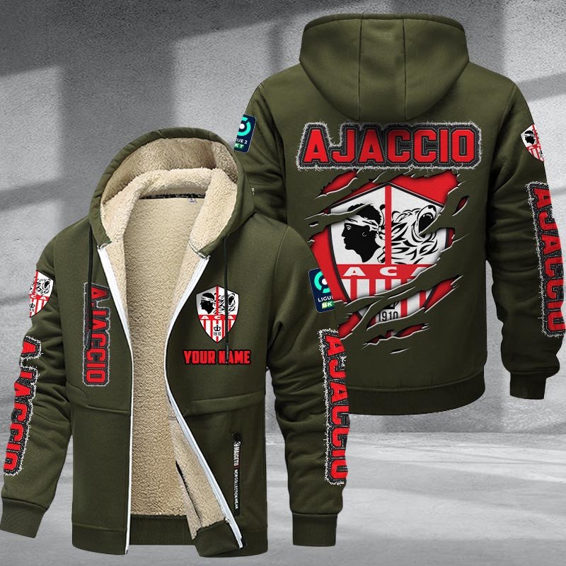 Ajaccio DMTZ0755 Hoodie Zip Velvet Coat