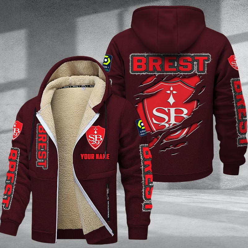 Brest DMTZ0739 Hoodie Zip Velvet Coat