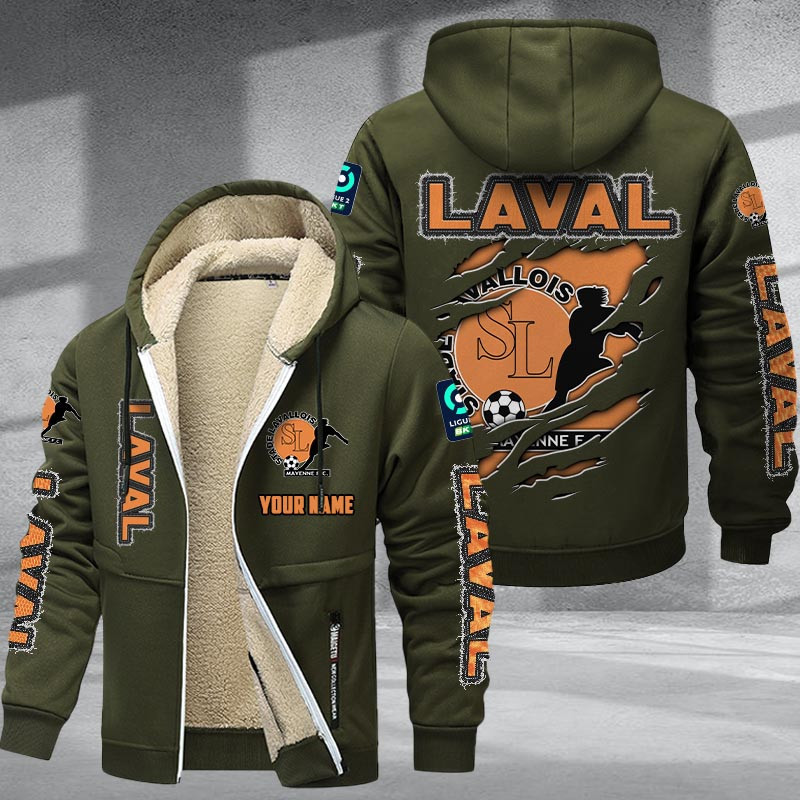Laval DMTZ0766 Hoodie Zip Velvet Coat