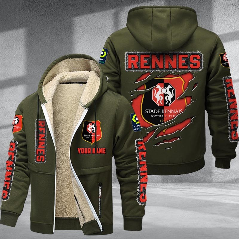 Rennes DMTZ0752 Hoodie Zip Velvet Coat