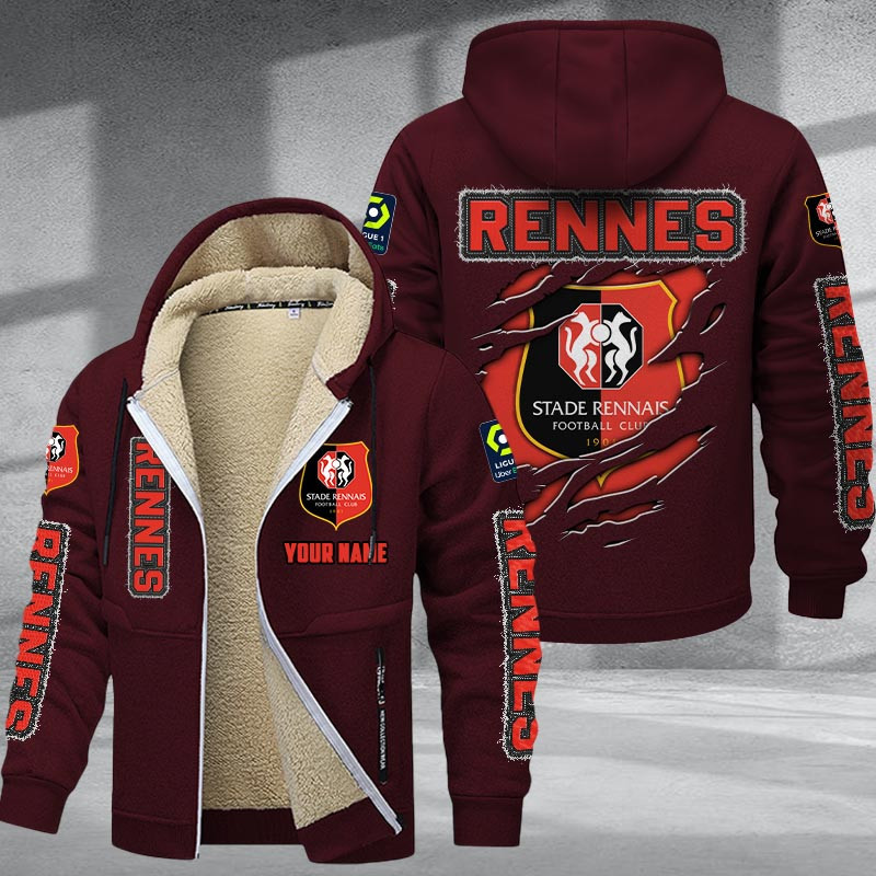 Rennes DMTZ0752 Hoodie Zip Velvet Coat