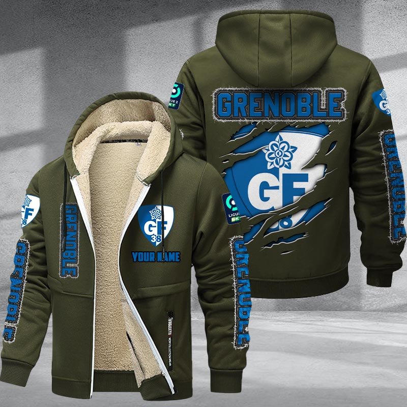 Grenoble DMTZ0764 Hoodie Zip Velvet Coat