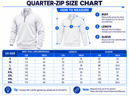 Denver Broncos | Premium NFL Cityscape Vintage Quarter-Zip Sweatshirt TD size chart