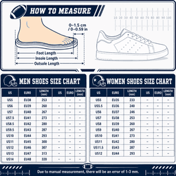 Washington Commanders | Premium NFL Legacy Superstar Shoes TD size chart