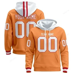 Creamsicle White Custom Name & Number Pullover Hoodie D0012