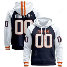 Navy Alternate White Custom Name & Number Pullover Hoodie D0016