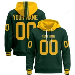 Green Gold Custom Name & Number Pullover Hoodie D0018