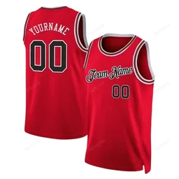 Red Black Red Throwback Custom Name & Number Basketball Jersey D0057
