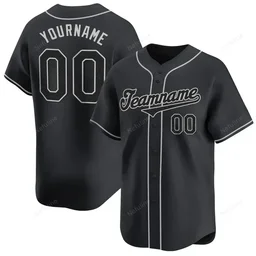 Black Black Gray Custom Name & Number Baseball Jersey D0047