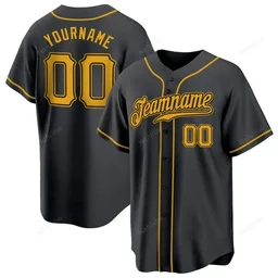 Black Gold Custom Name & Number Baseball Jersey D0038
