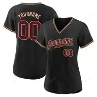 Black Crimson City Cream Custom Name & Number Baseball Jersey D0037