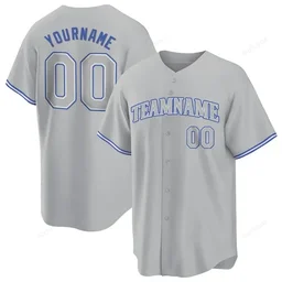 Gray Gray Royal Custom Name & Number Baseball Jersey D0042