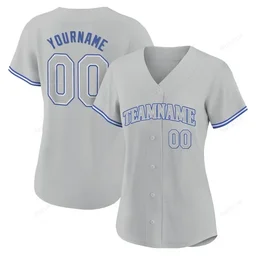 Gray Gray Royal Custom Name & Number Baseball Jersey D0042