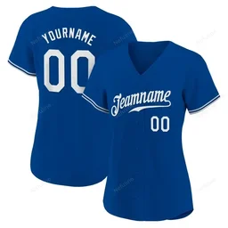 Royal White Custom Name & Number Baseball Jersey D0046