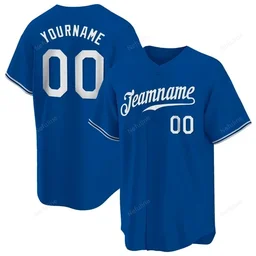 Royal White Custom Name & Number Baseball Jersey D0046