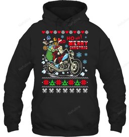 Ho Ho Ho Merry Xmas Biker Shirt BI020 – Hoodie