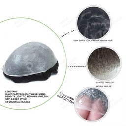 Realistic Hairline Skin Toupee feature
