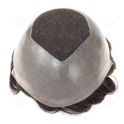 Wide PU Edge French Lace Toupee front