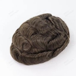 Wide PU Edge French Lace Toupee out view