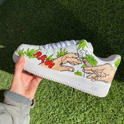 Funny God's Hand Smoking Custom Air Force 1 - view 2