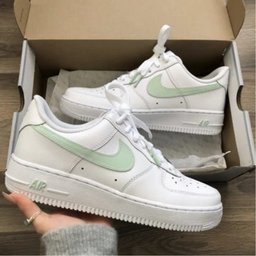 Green Swoosh Custom Air Force 1