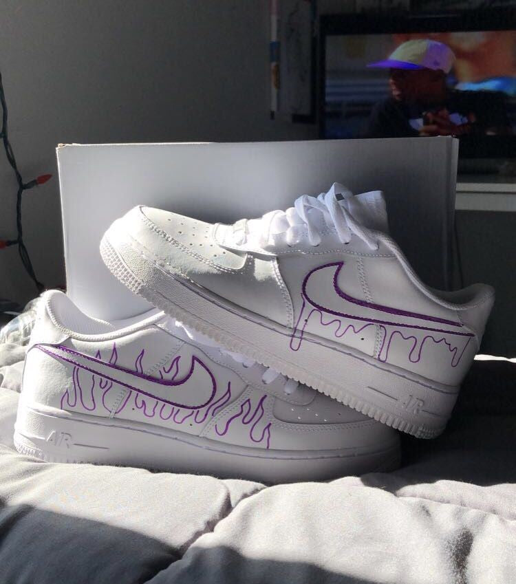 Purple Water Fire Custom Air Force 1