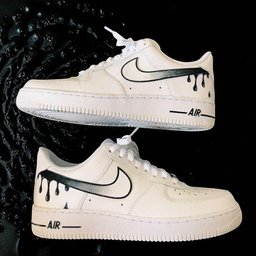Custom Air Force 1 White Dripping Pattern