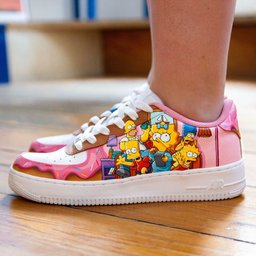 Pink Simpsons Custom Air Force 1 - view 2