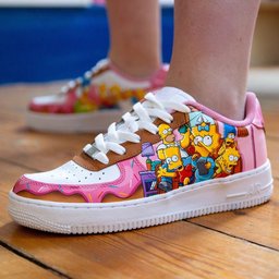 Pink Simpsons Custom Air Force 1 - view 5
